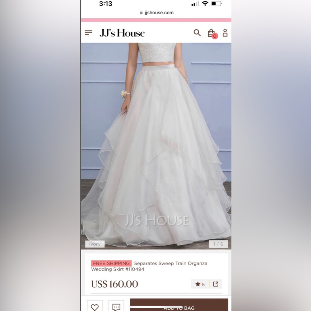 Size 10 Tiered white Bridal Overskirt, big tulle skirt